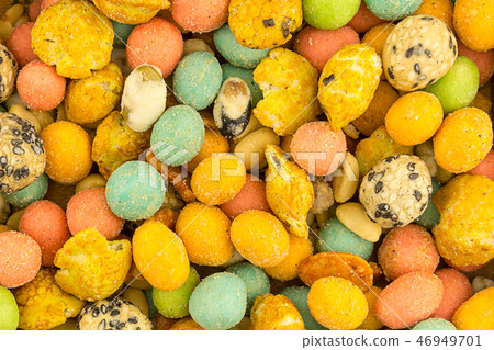 background colorful nutty snack covered  46949701