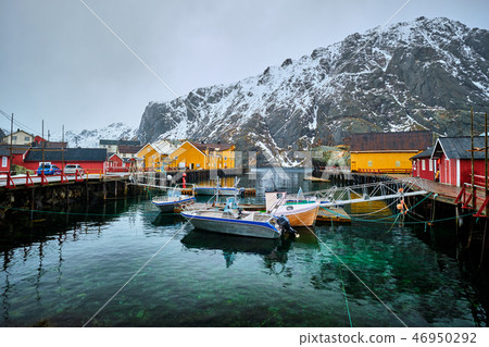 Nusfjord fishing village in Norway Nusfjord fishing village in Norway 46950292