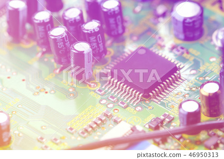 Closeup electronic circuit board Closeup electronic circuit board 46950313