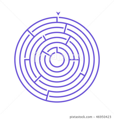Simple round maze labyrinth game for kids. Simple round maze labyrinth game for kids. 46950423
