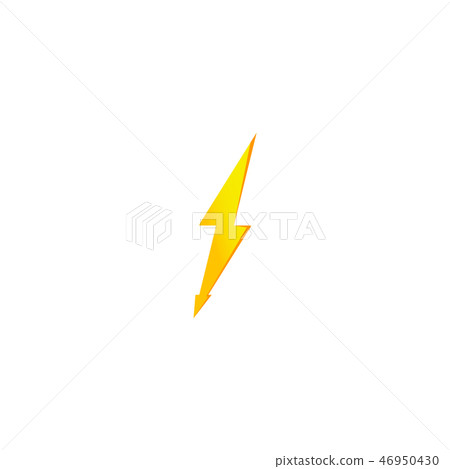Simple yellow thunderbolt icon.  46950430