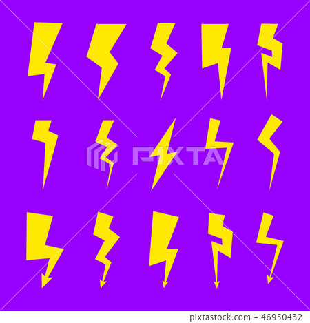 Flash and thunder icons. Flash and thunder icons. 46950432
