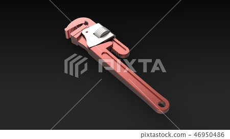 Pipe wrench black background 46950486