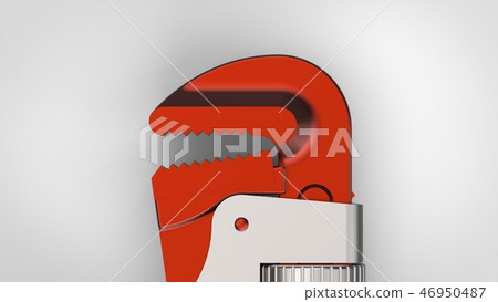 Pipe wrench close up 46950487