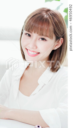 woman with retainer for teeth woman with retainer for teeth 46950492