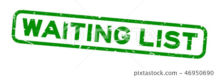 Grunge green waiting list word square rubber stamp Grunge green waiting list word square rubber stamp 46950690