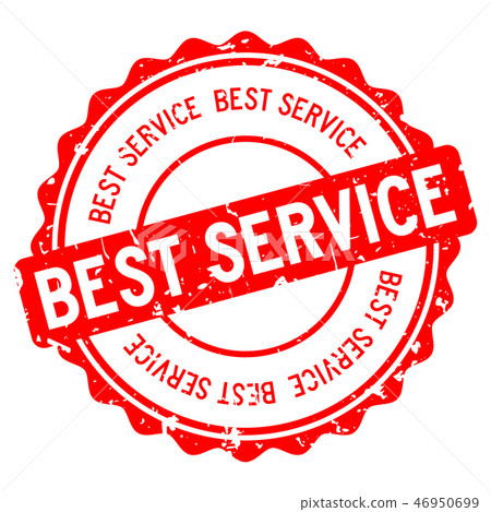 Grunge red best service word round rubber stamp Grunge red best service word round rubber stamp 46950699