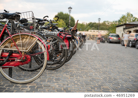 Parking for bicycles on the street Parking for bicycles on the street 46951269