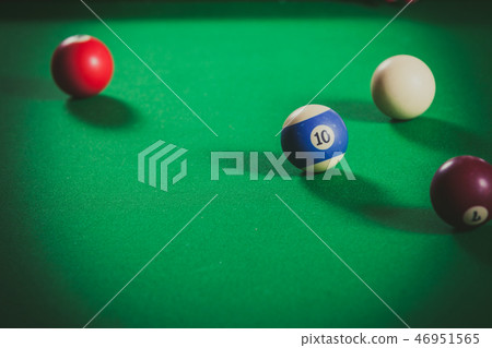 Snooker ball on billiard table 46951565