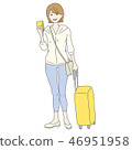 A woman drawing a suitcase 46951958