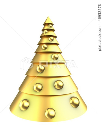 3d illustration of golden Christmas tree 3d illustration of golden Christmas tree 46952278