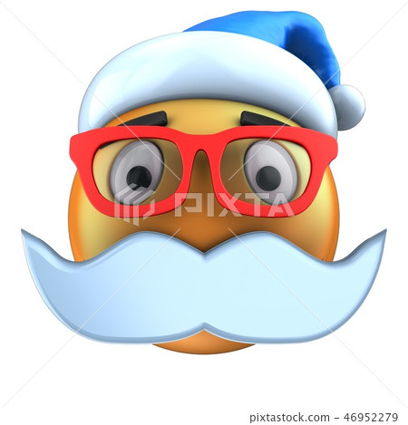 3d orange emoticon smile with Christmas hat 3d orange emoticon smile with Christmas hat 46952279