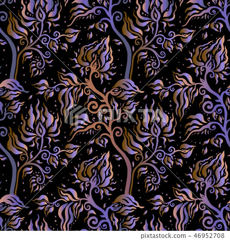 Paisley background. Vintage Seamless pattern with hand drawn Abstract Flowers. Paisley background. Vintage Seamless pattern with hand drawn Abstract Flowers. 46952708