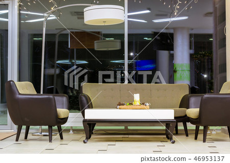 Christmas new year interior, pine cones, candles Christmas new year interior, pine cones, candles 46953137