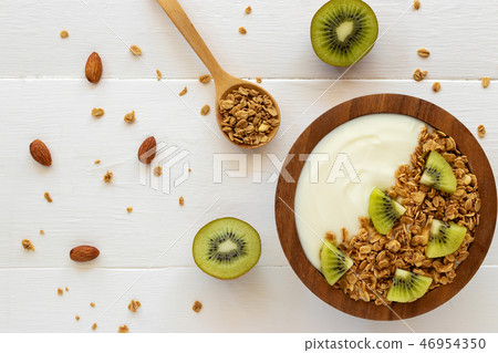 Top view of yogurt  46954350
