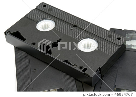 Vhs video cassette on a white background 46954767