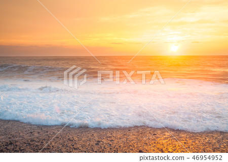 sea landscape with a sunset sea landscape with a sunset 46954952