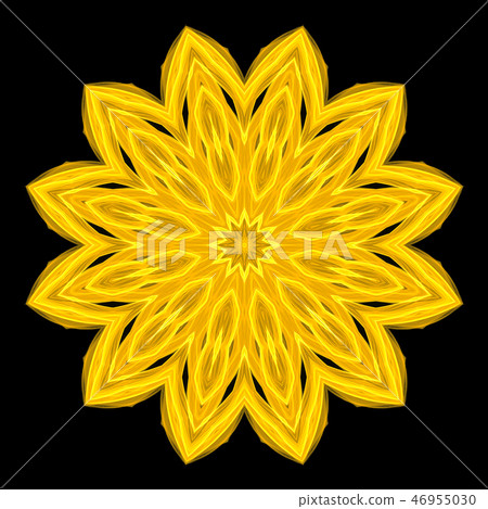 yellow circle pattern isolated on black background 46955030