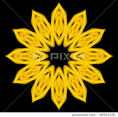 yellow circle pattern isolated on black background 46955036