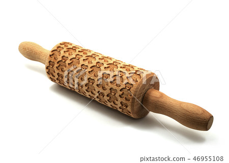 rolling pin with bear pattern on white 46955108