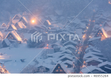Shirakawago light-up Japan 46955264