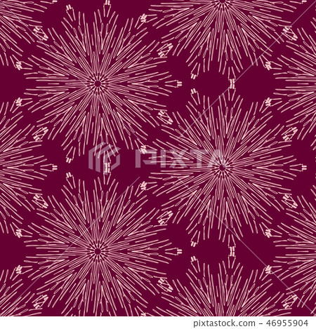 Ethic oriental red white circle decoration.Repetition dynamic doodle elements. Bohemian style 46955904