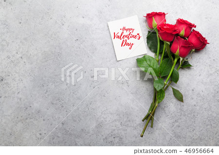 Valentine's day greeting card with roses 46956664