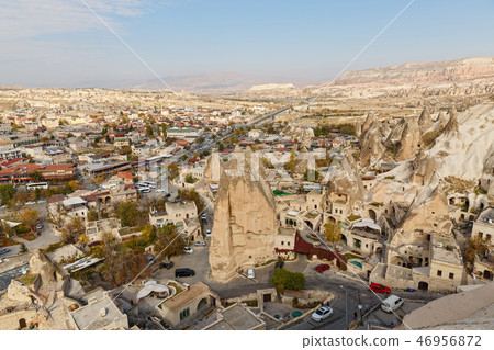 View of the city of Goreme in Cappadocia. View of the city of Goreme in Cappadocia. 46956872