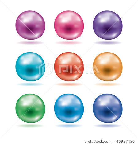 vector set of shiny pearls 46957456