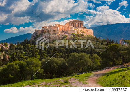 Acropolis Hill and Parthenon in Athens, Greece Acropolis Hill and Parthenon in Athens, Greece 46957887