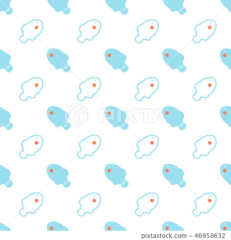 Blue and red fishes on white, seamless pattern 46958632