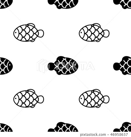 Fish with scale seamless pattern on white Fish with scale seamless pattern on white 46958637