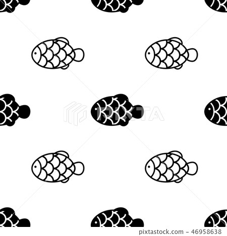 Fish with scale seamless pattern on white Fish with scale seamless pattern on white 46958638
