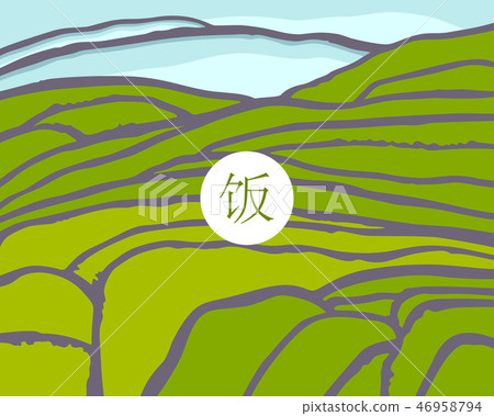 Plantation on cascades field. Rice on Chinese 46958794