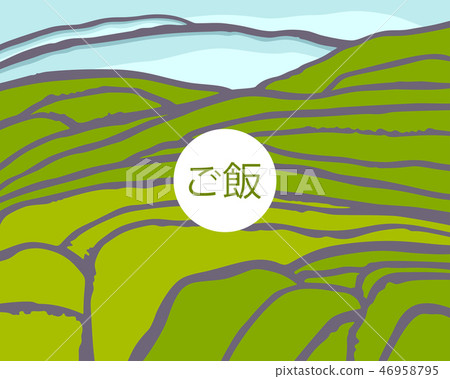 Plantation on cascades field. Rice on Japanese 46958795