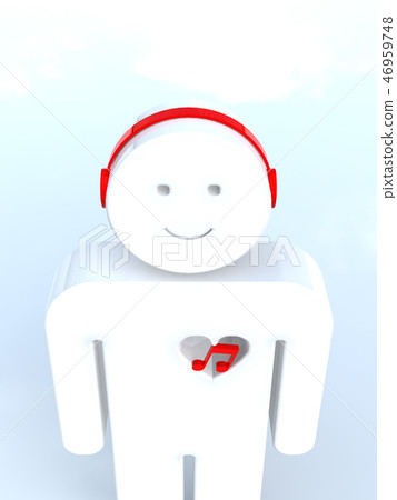 CG 3D illustration 3D design icon mark people music heart smile 46959748
