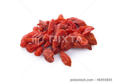 Dried goji berries on white background. Dried goji berries on white background. 46959885