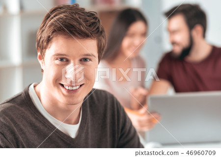 Portrait of a happy handsome man Portrait of a happy handsome man 46960709