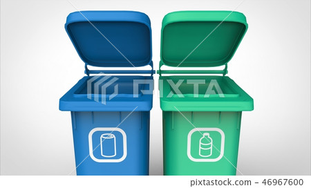 Trash can open for cans and plastic bottles Trash can open for cans and plastic bottles 46967600