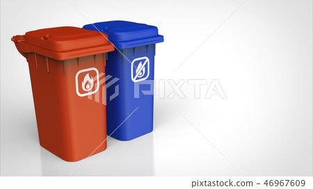 Garbage and non-burnable trash can left Garbage and non-burnable trash can left 46967609
