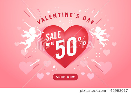 Valentine's day sale banner design template. Valentine's day sale banner design template. 46968017