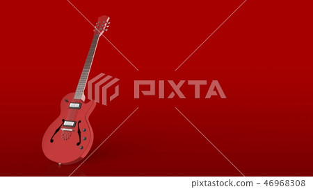 Semiako guitar red background left Semiako guitar red background left 46968308