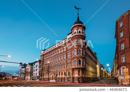 Helsinki, Finland. Crossroad Of Pohjoisranta And Kirkkokatu Stre 46969073