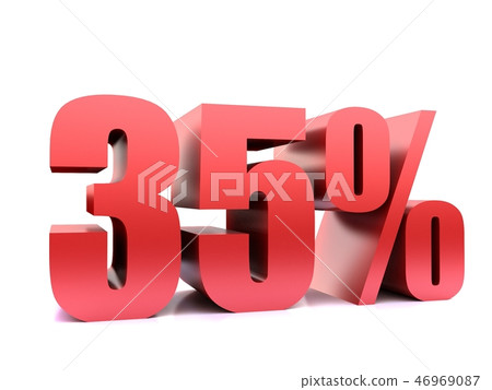 thirty five percent 35% symbol .3d rendering thirty five percent 35% symbol .3d rendering 46969087