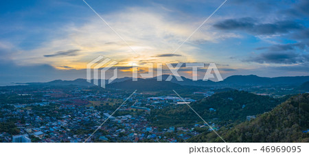 aerial view of Khao Rang viewpoint in blue sky 46969095