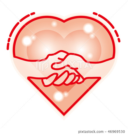 red heart , Computer Icons Heart Handshake Symbol, shake hands