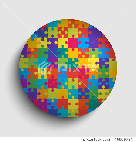 Color Circle Background Puzzle Round Jigsaw Banner Color Circle Background Puzzle Round Jigsaw Banner 46969784