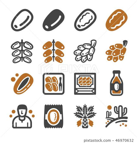 date palm icon set 46970632