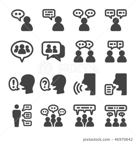 people talking icon set 46970642