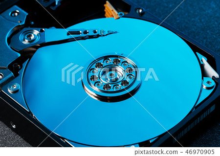 Disassembled hard drive from the computer, hdd Disassembled hard drive from the computer, hdd 46970905